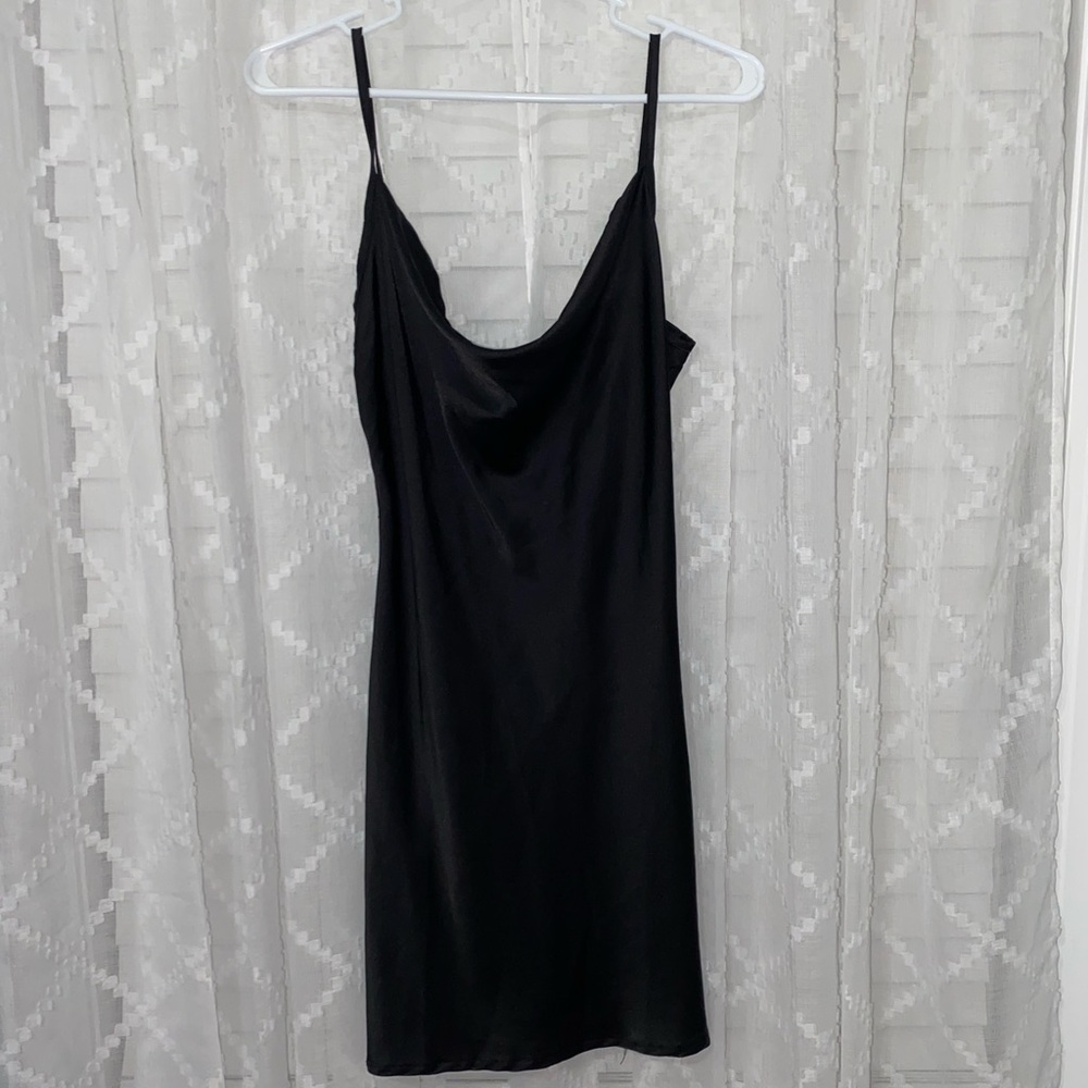 Black Satin Slip Dress